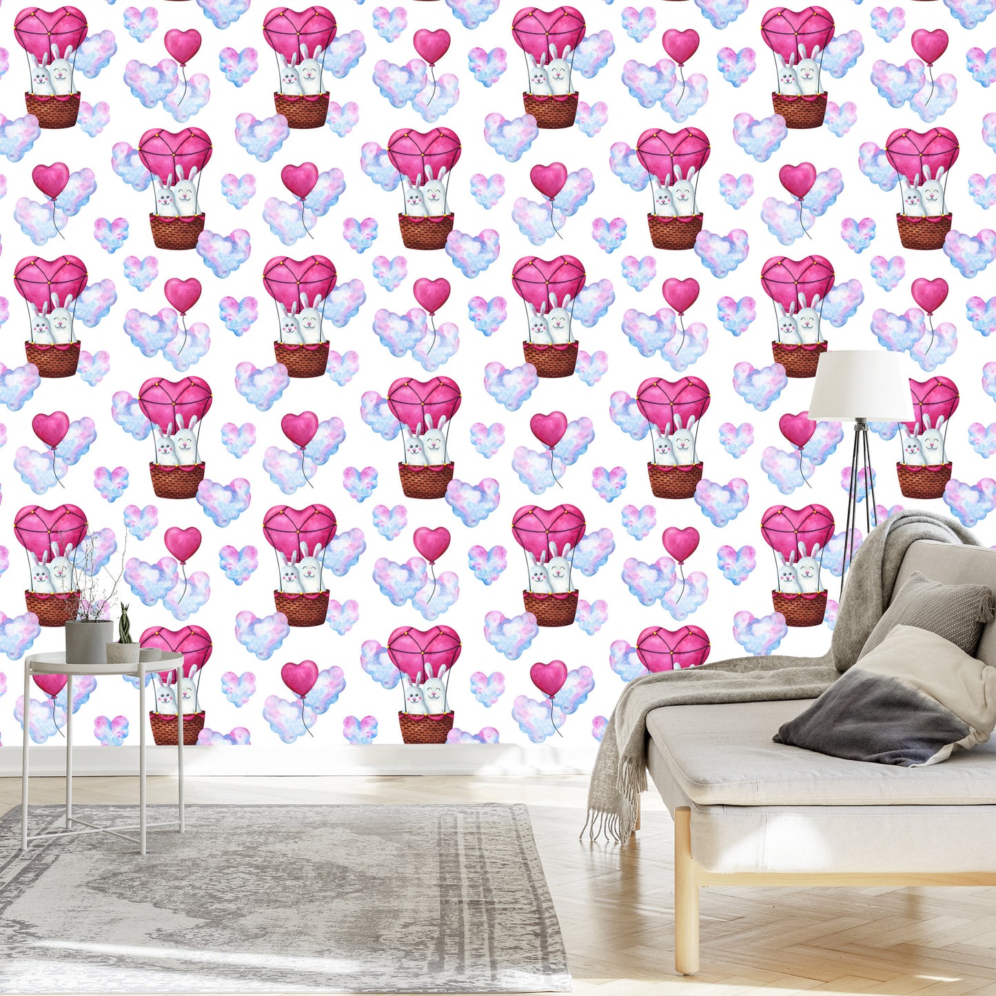 Wallpaper Rabbits In The Clouds