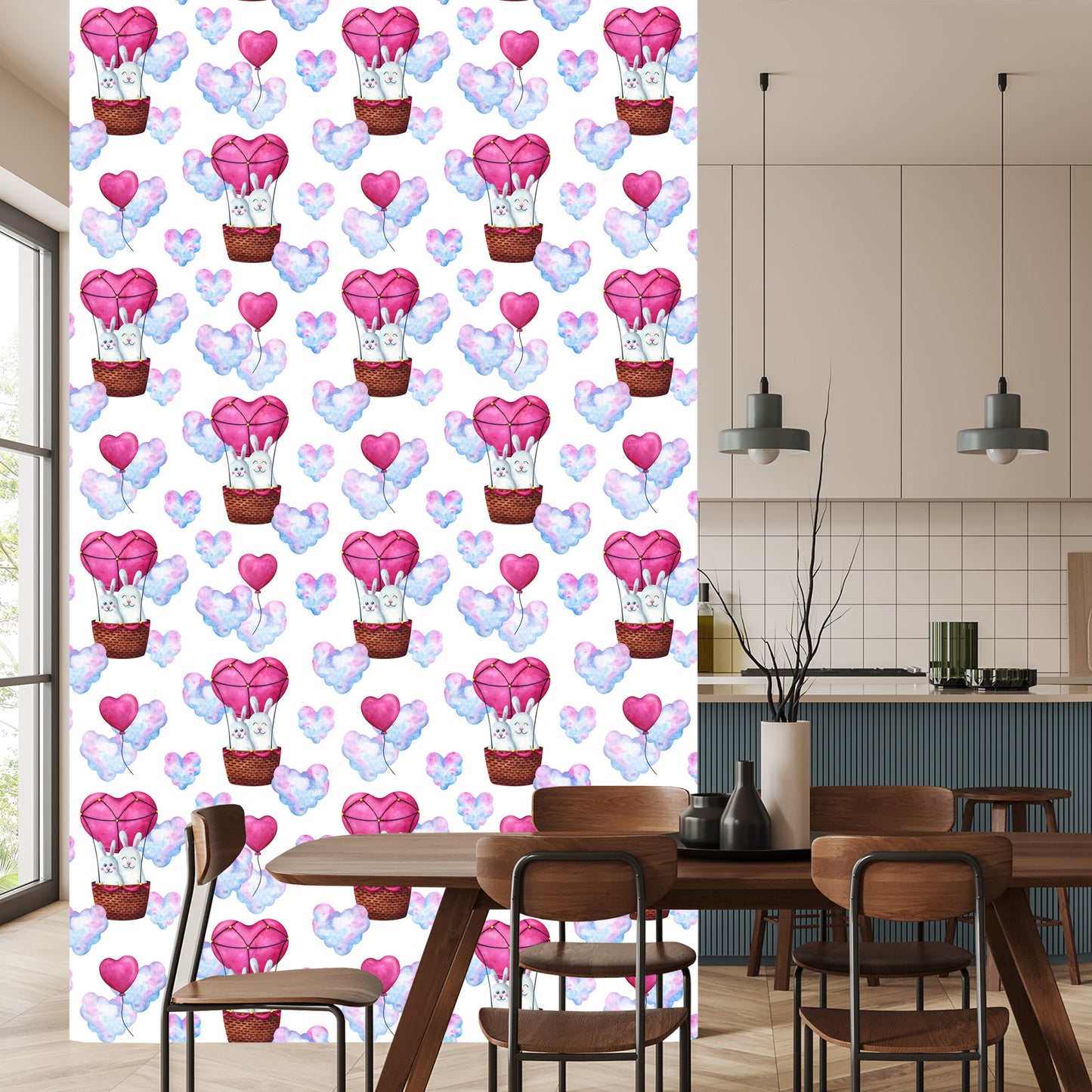 Wallpaper Rabbits In The Clouds