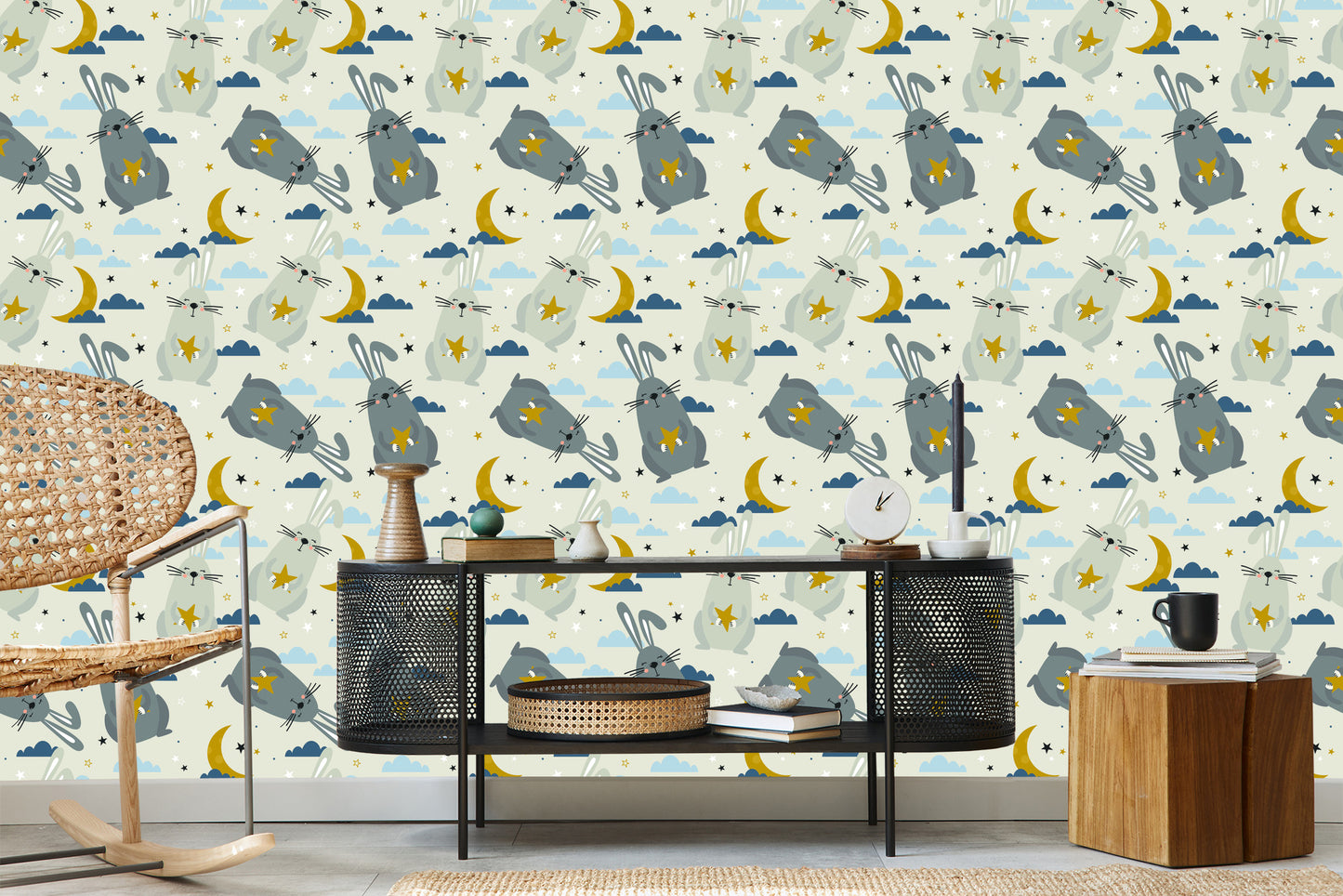 Wallpaper Rabbins With Cloud Background