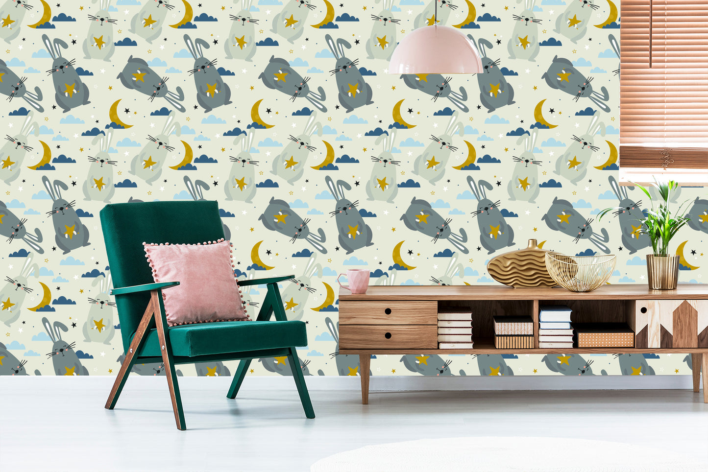 Wallpaper Rabbins With Cloud Background