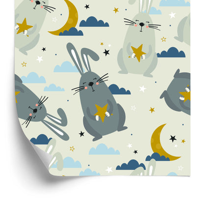 Wallpaper Rabbins With Cloud Background