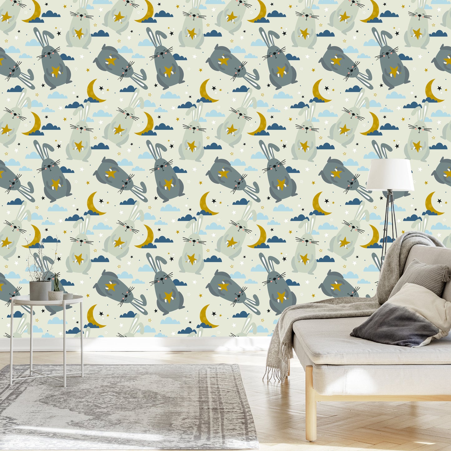 Wallpaper Rabbins With Cloud Background