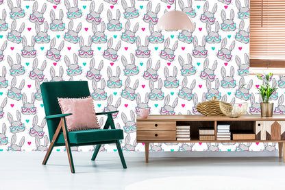 Wallpaper Rabbits In Eyeglasses