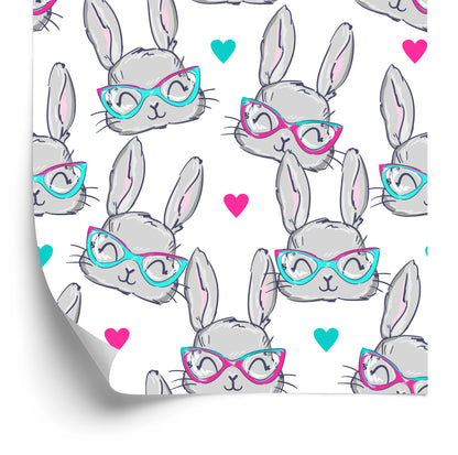 Wallpaper Rabbits In Eyeglasses