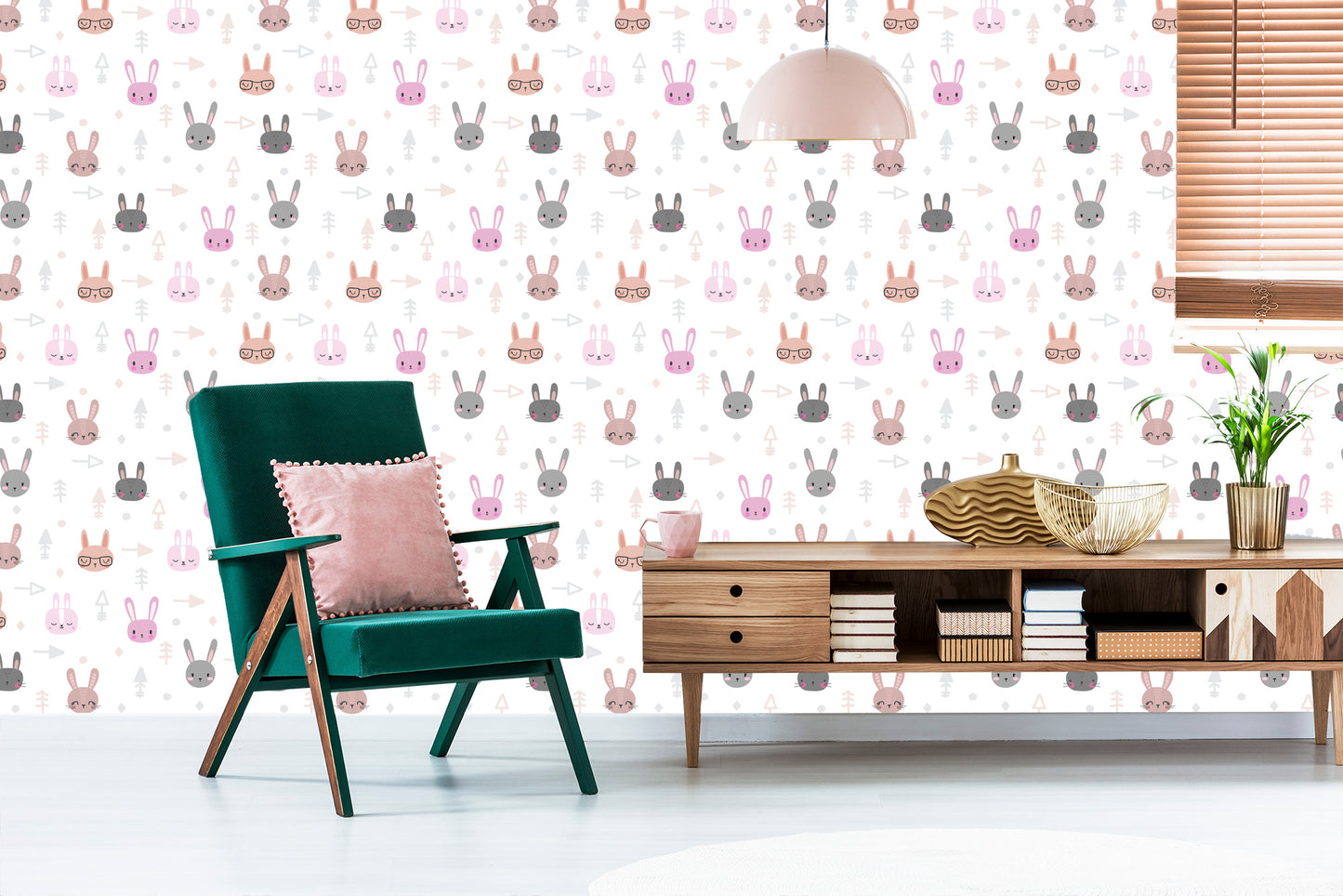 Wallpaper Little Rabbits On White Background