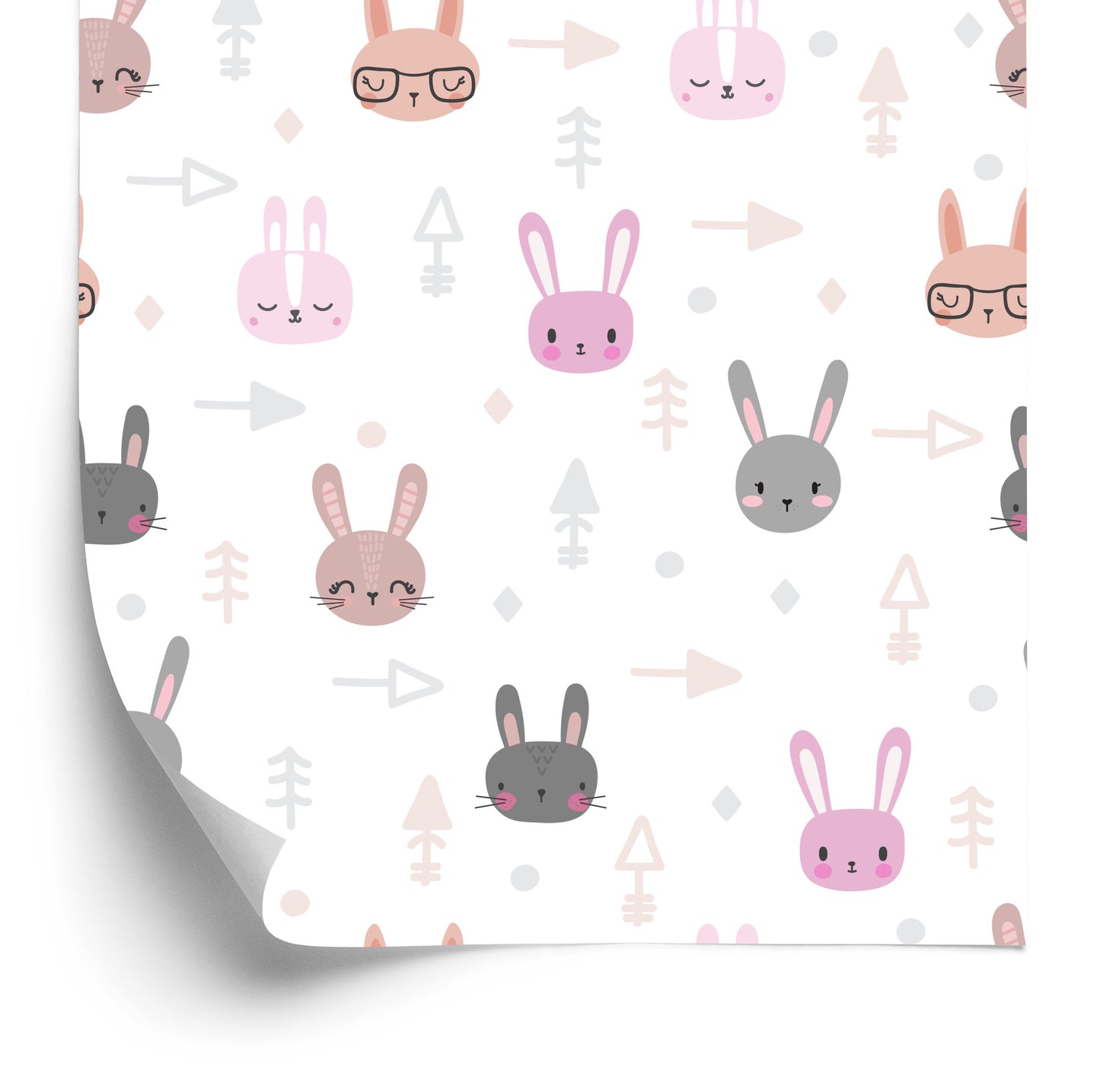 Wallpaper Little Rabbits On White Background