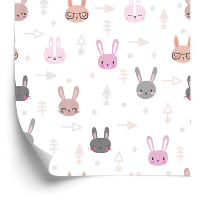 Wallpaper Little Rabbits On White Background