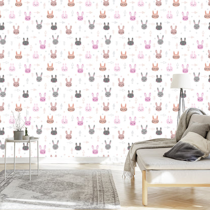 Wallpaper Little Rabbits On White Background