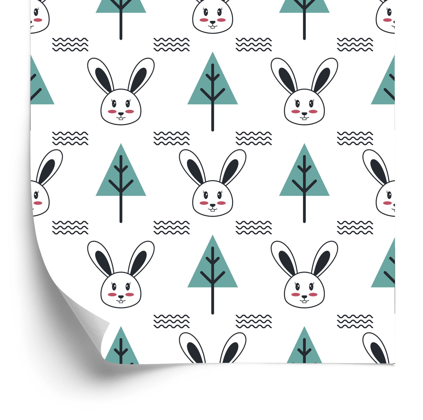 Wallpaper Rabbits And Trees