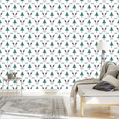 Wallpaper Rabbits And Trees