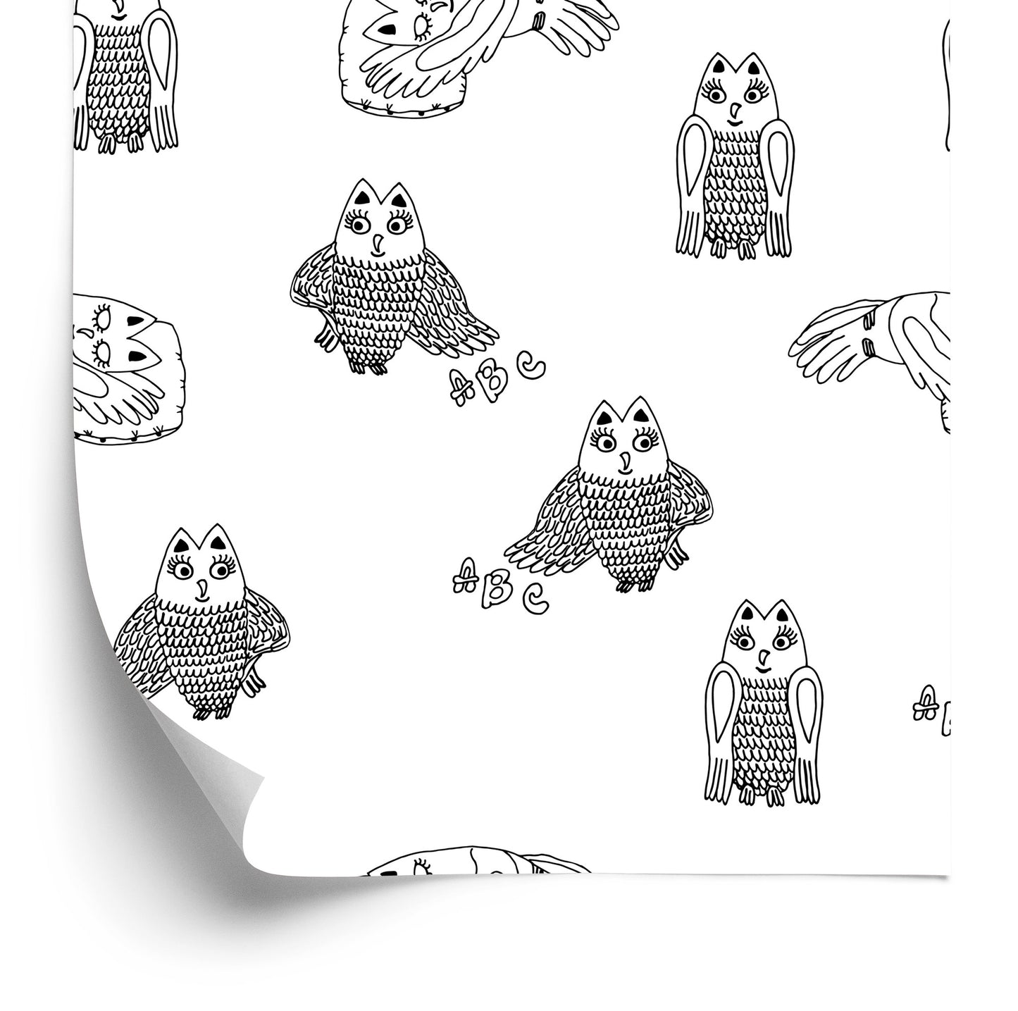 Wallpaper Sleeping Owls