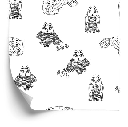 Wallpaper Sleeping Owls