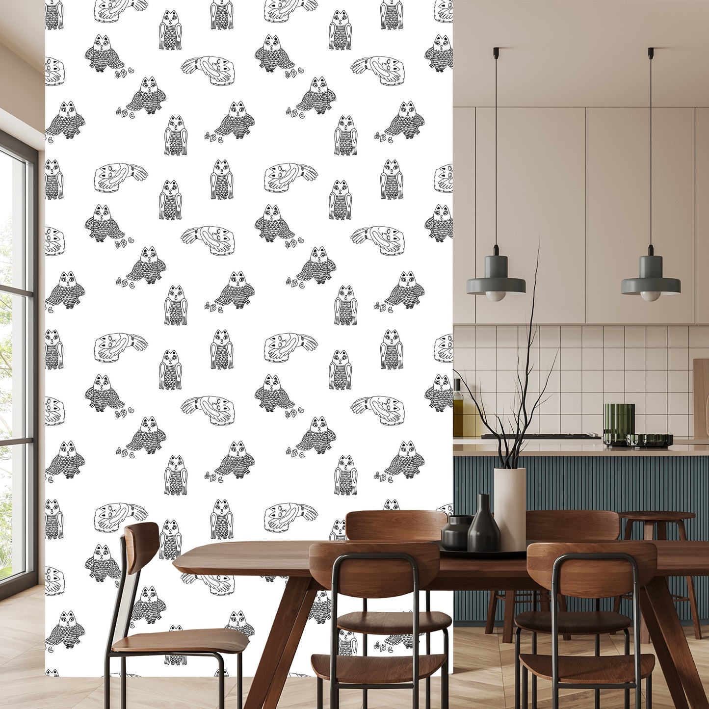 Wallpaper Sleeping Owls