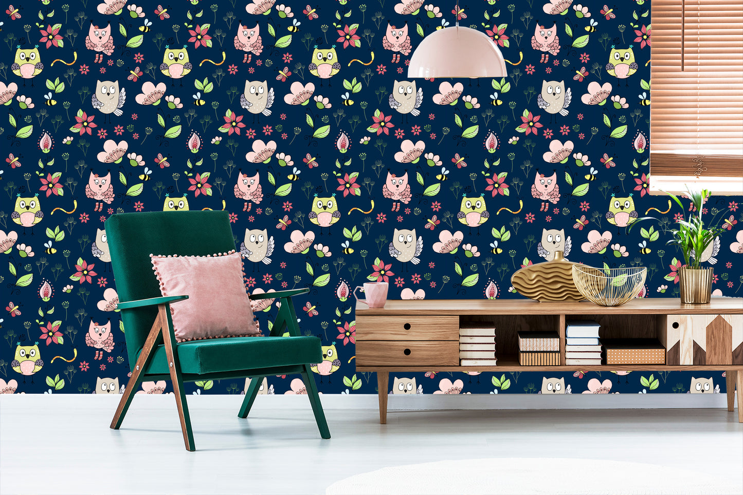 Wallpaper Owls On A Dark Background