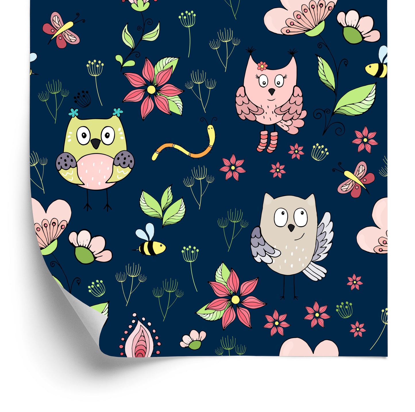 Wallpaper Owls On A Dark Background