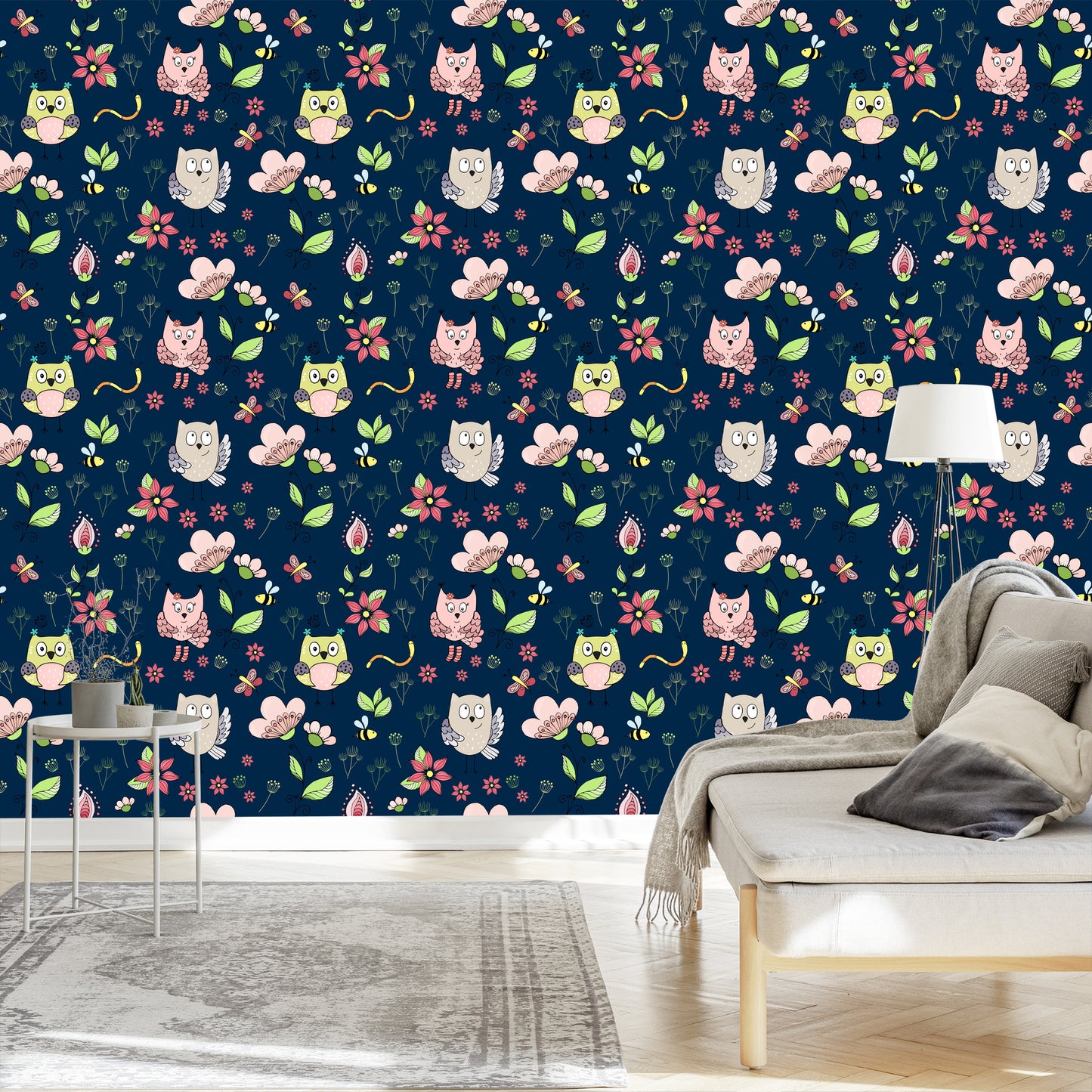 Wallpaper Owls On A Dark Background