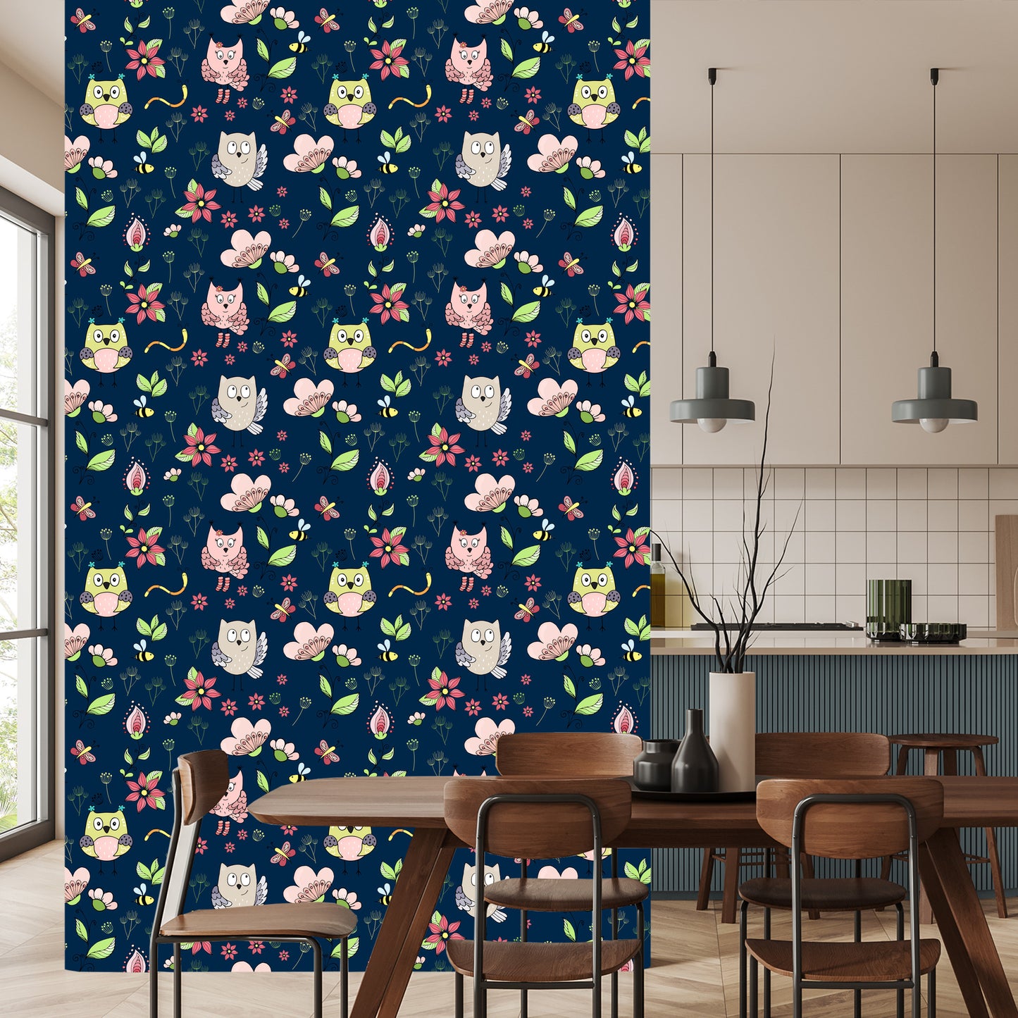 Wallpaper Owls On A Dark Background
