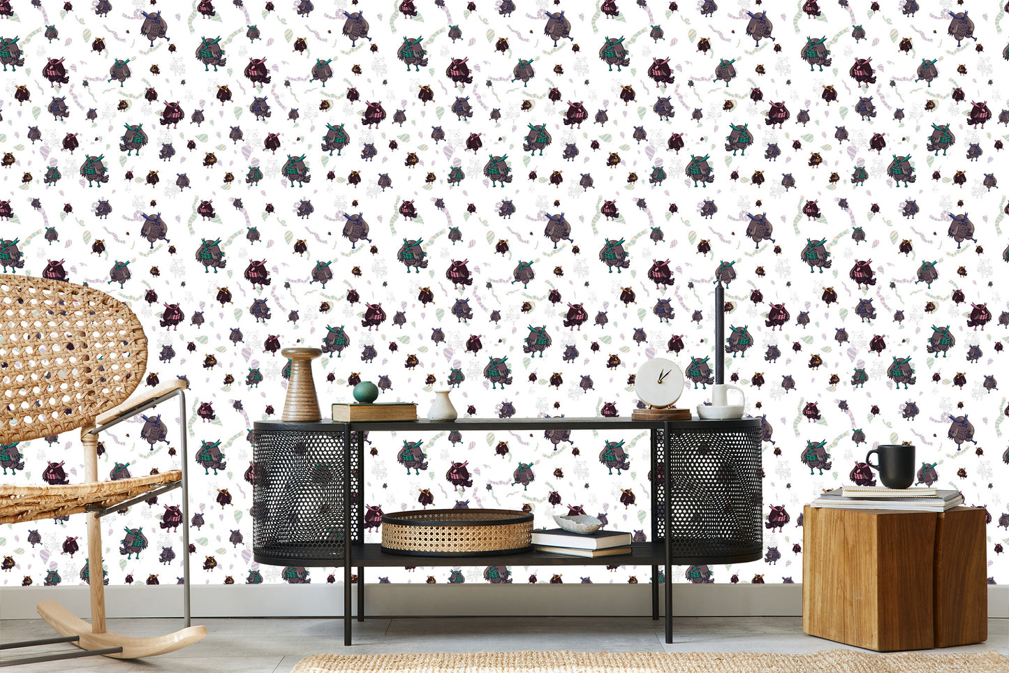 Wallpaper Owls In Scarfs