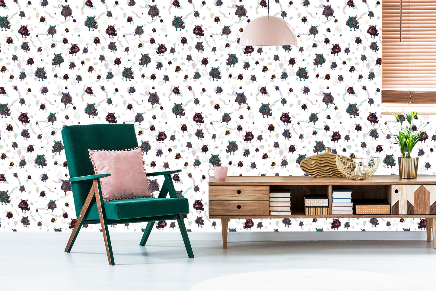 Wallpaper Owls In Scarfs