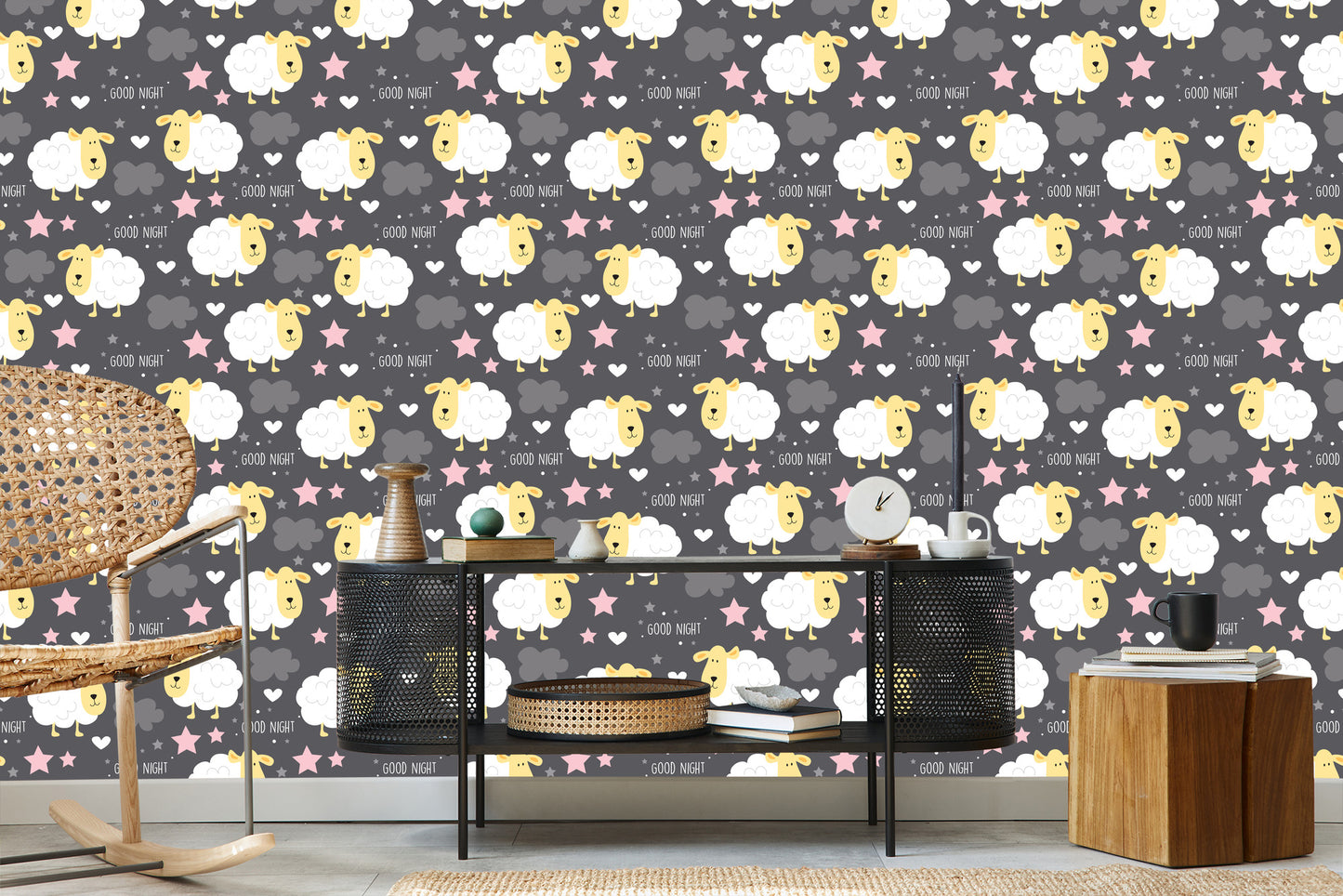 Wallpaper Sheeps On A Dark Background