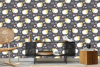 Wallpaper Sheeps On A Dark Background