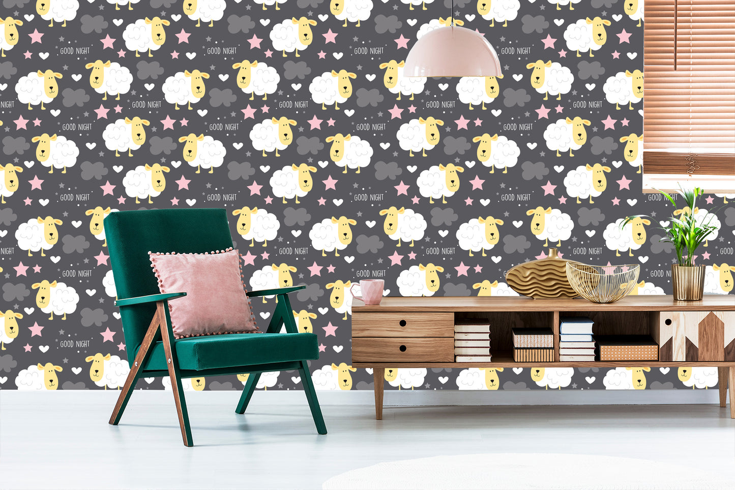 Wallpaper Sheeps On A Dark Background