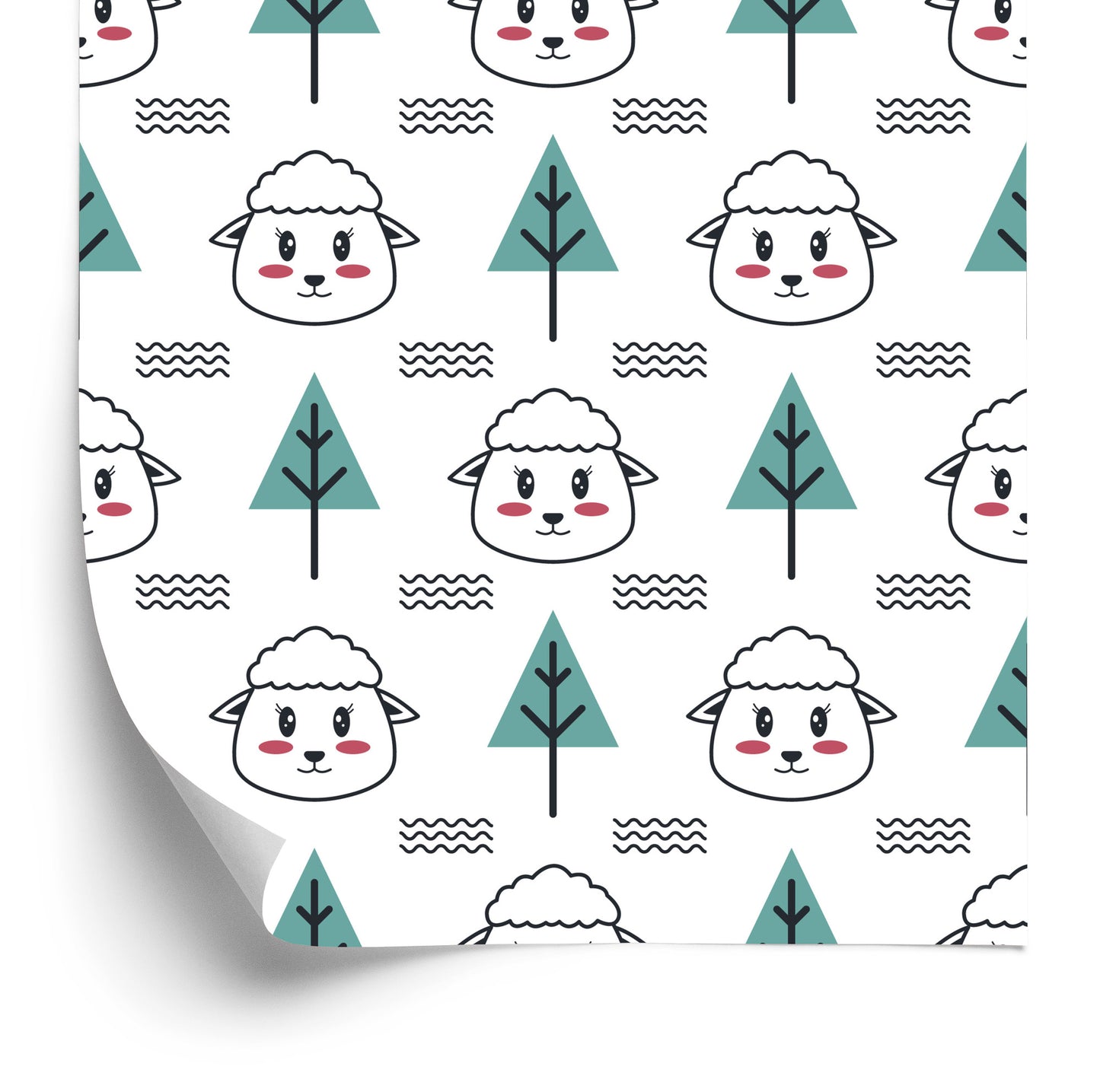 Wallpaper Sheeps Amond The Trees