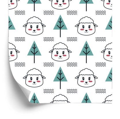 Wallpaper Sheeps Amond The Trees