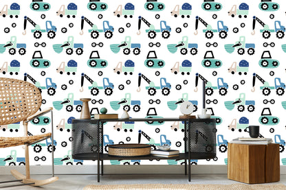 Wallpaper Machines On A Bright Background