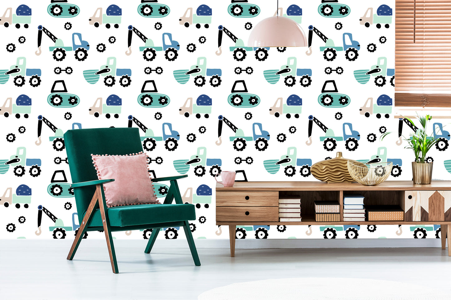 Wallpaper Machines On A Bright Background