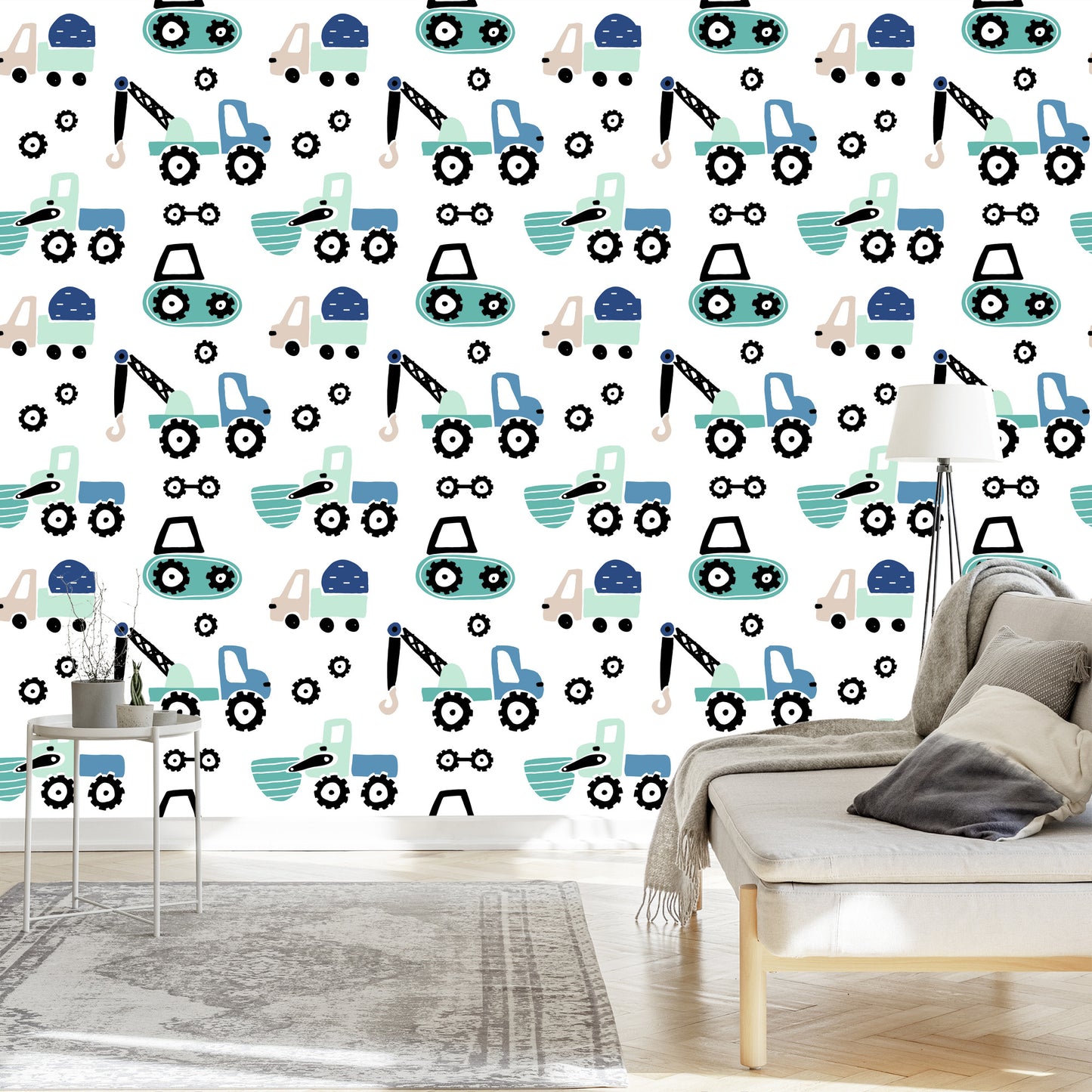 Wallpaper Machines On A Bright Background