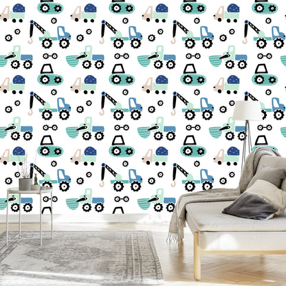 Wallpaper Machines On A Bright Background