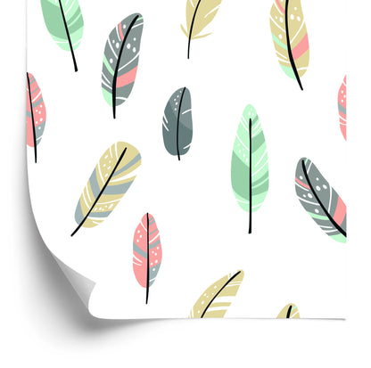 Wallpaper Dyed Indian Feathers