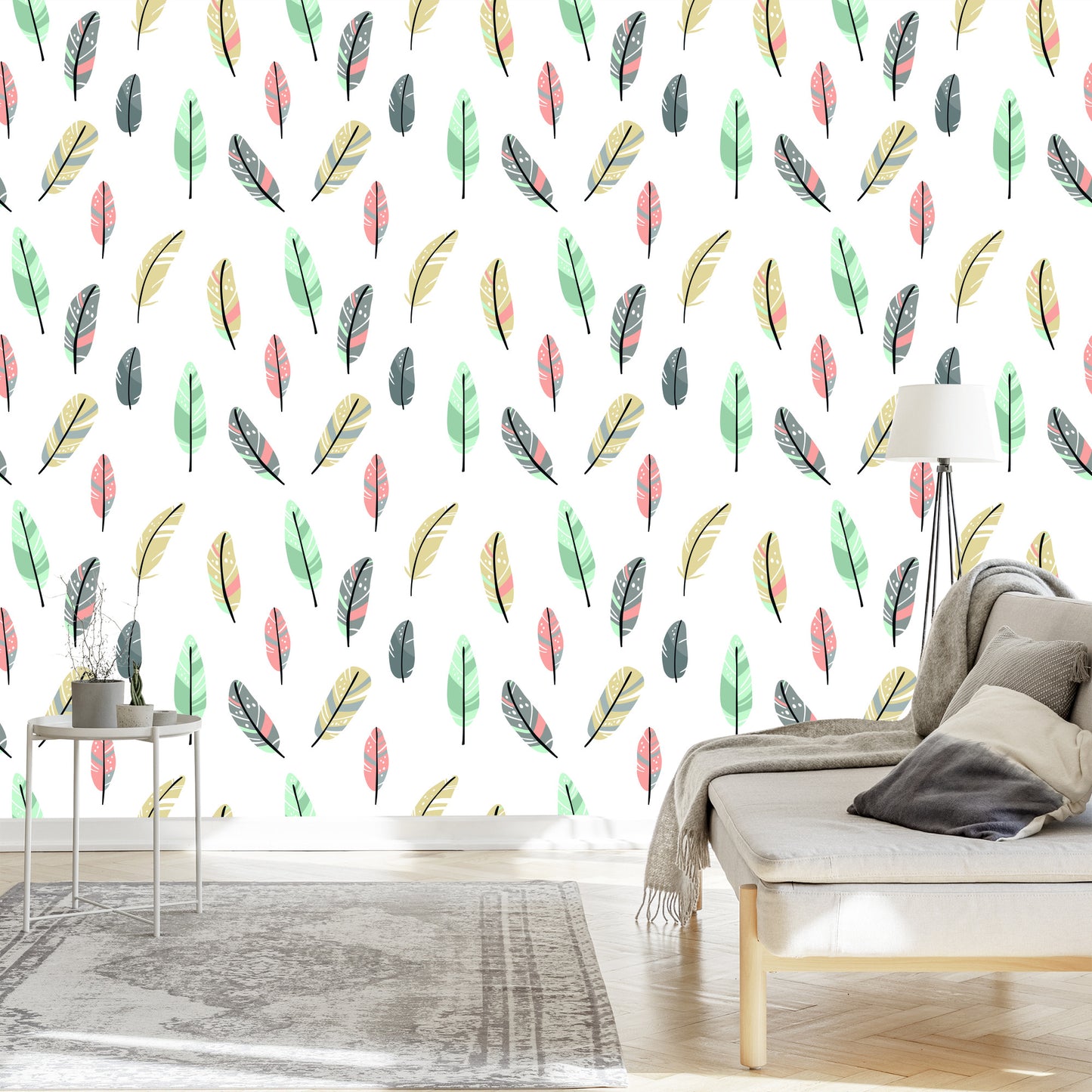 Wallpaper Dyed Indian Feathers