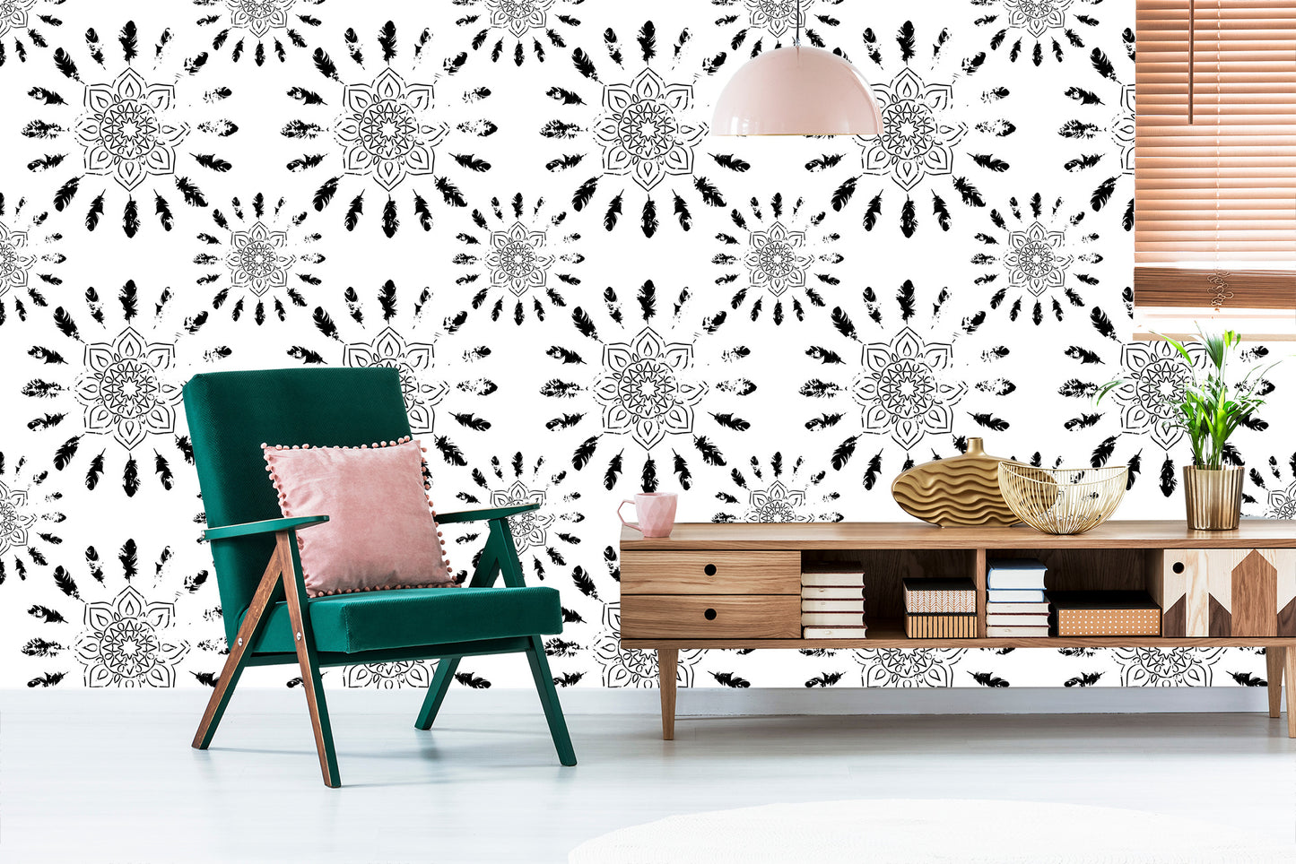 Wallpaper Black And White Indian Patterns
