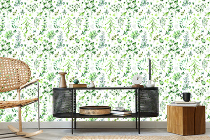 Wallpaper Leaves And Field Flowers