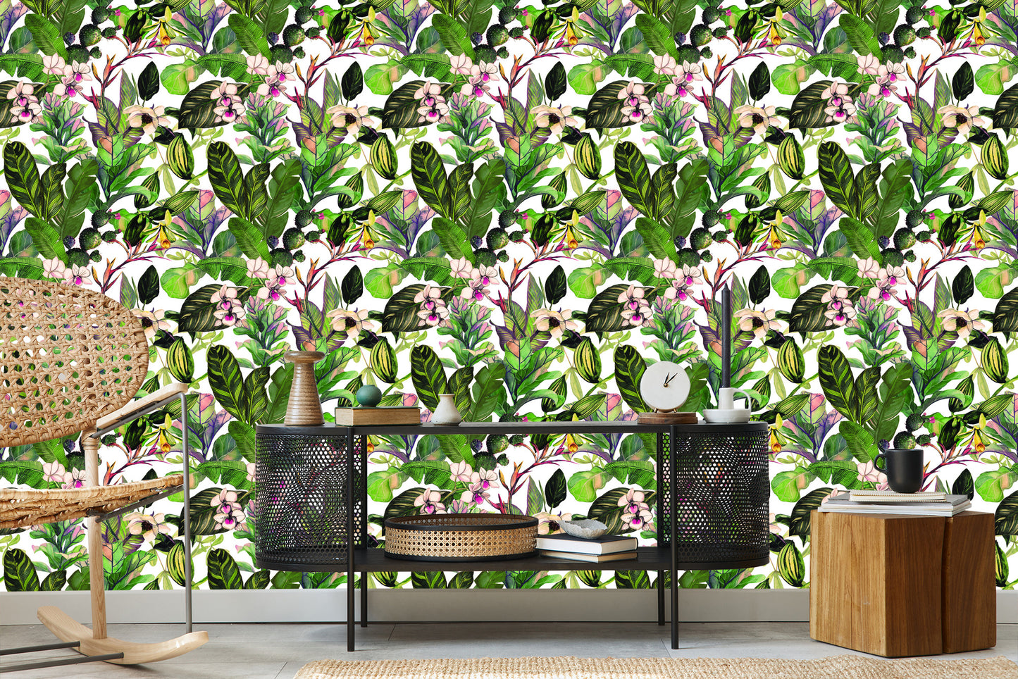 Wallpaper Tropical Leaves And Cacus