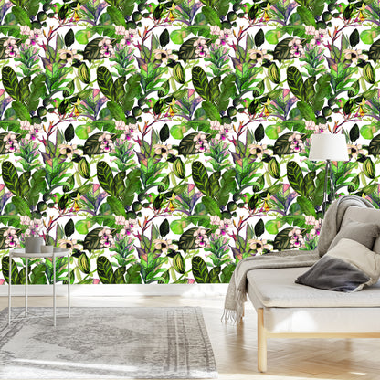 Wallpaper Tropical Leaves And Cacus