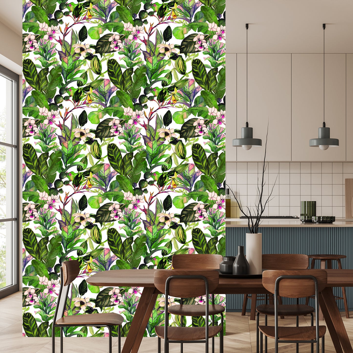 Wallpaper Tropical Leaves And Cacus