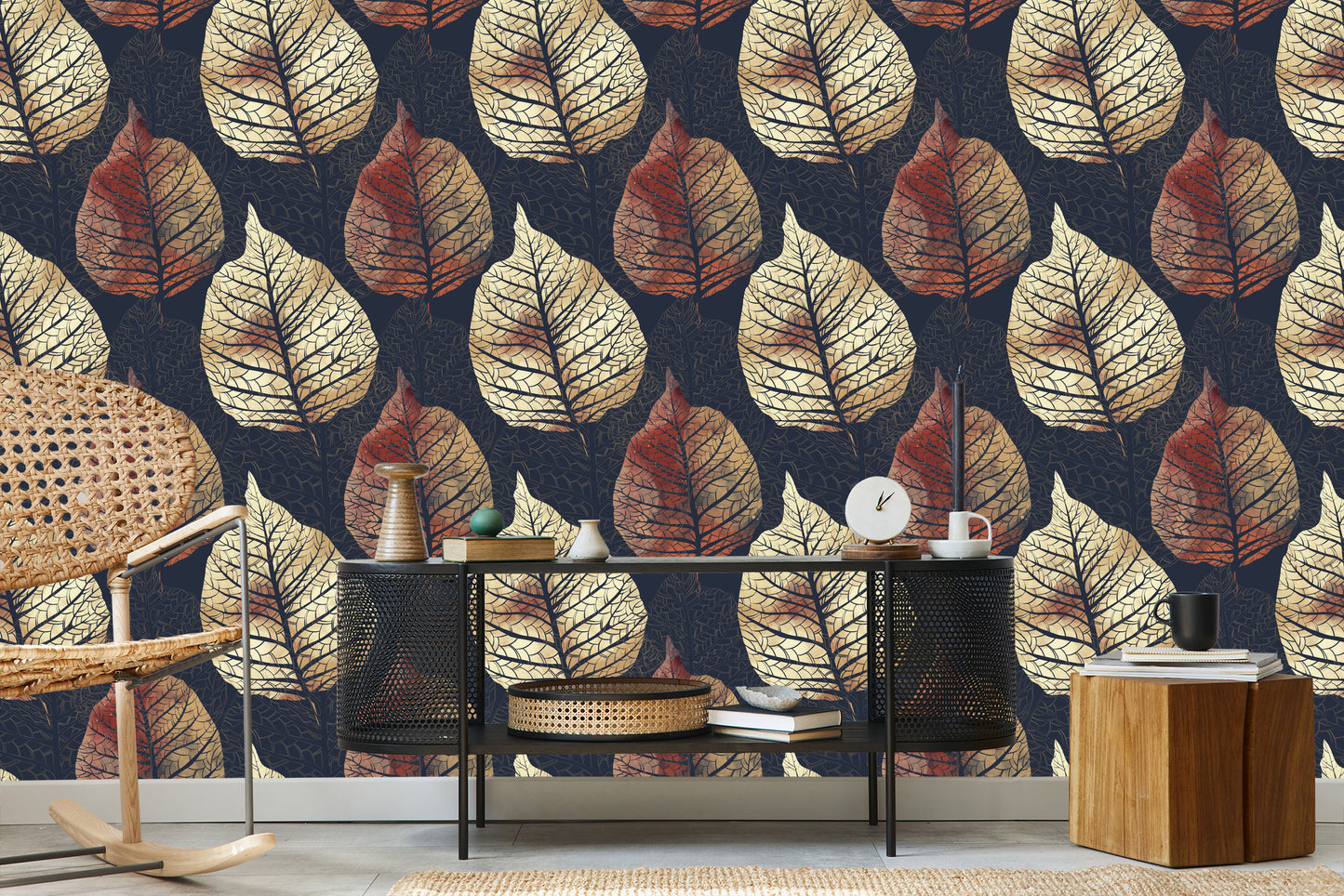 Wallpaper Watercolour Autumn Trees And Leaves
