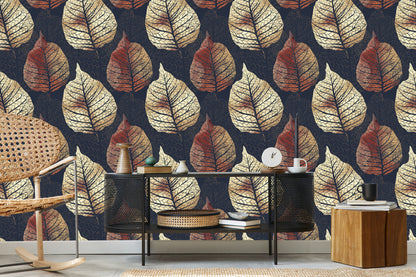 Wallpaper Watercolour Autumn Trees And Leaves