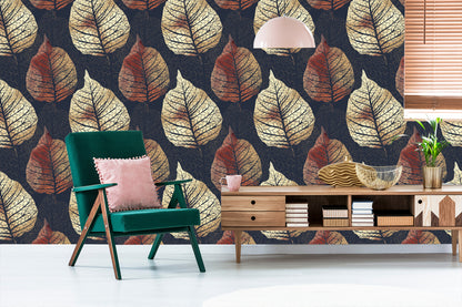 Wallpaper Watercolour Autumn Trees And Leaves
