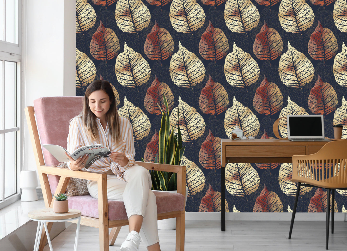 Wallpaper Watercolour Autumn Trees And Leaves