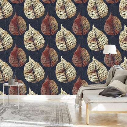 Wallpaper Watercolour Autumn Trees And Leaves