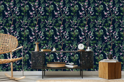 Wallpaper Tropical Trees With Birds