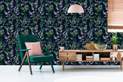 Wallpaper Tropical Trees With Birds