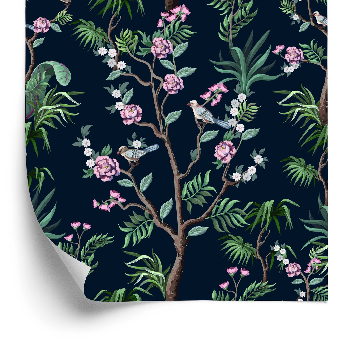 Wallpaper Tropical Trees With Birds