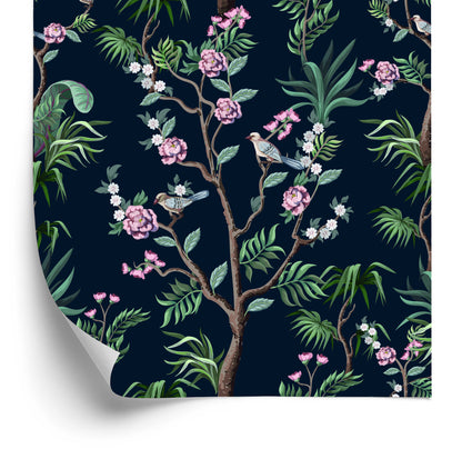Wallpaper Tropical Trees With Birds