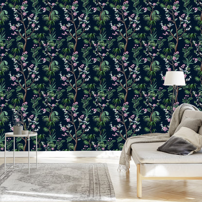 Wallpaper Tropical Trees With Birds