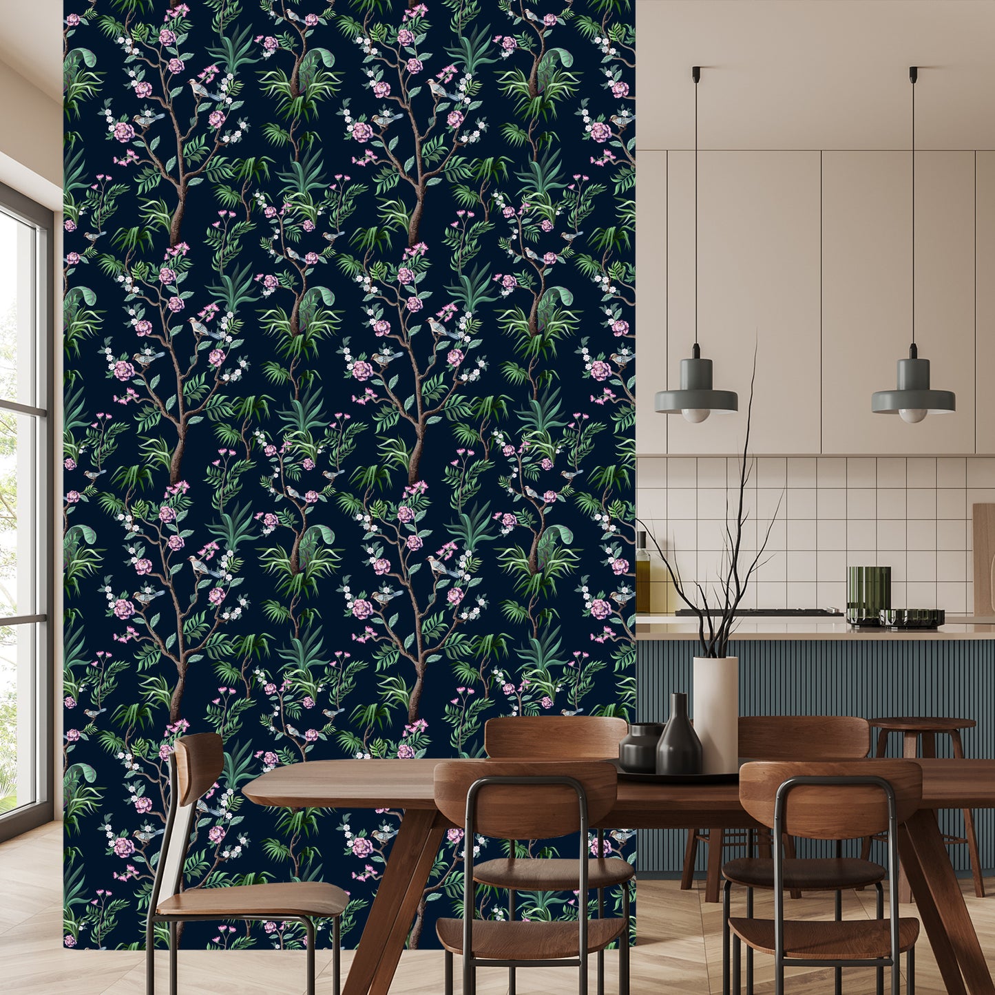 Wallpaper Tropical Trees With Birds